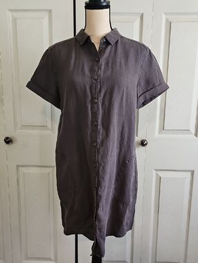 Lucky Brand Gray Button-Up Top